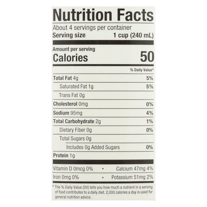 Pacific Natural Foods Organic Cashew Beverage, Unsweetened, 32 Fl Oz Per Bottle (Pack of 6)