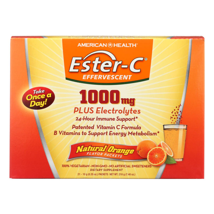 American Health Ester-C 1000mg Enhanced Absorption Vitamin C (Pack of 21) Orange Packets