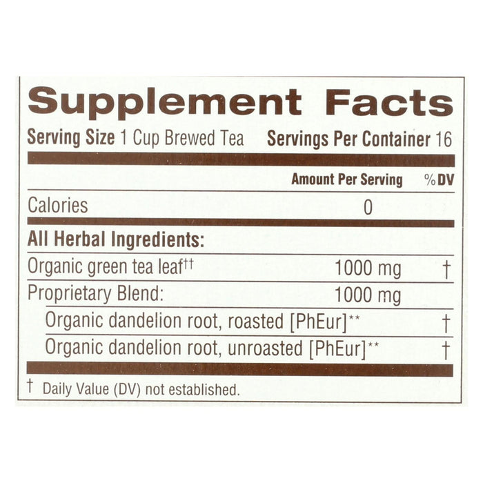 Traditional Medicinals Case of 16 Organic Green Tea Dandelion