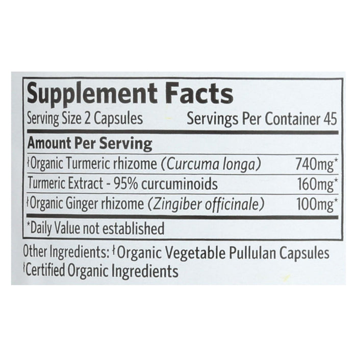 Organic India Turmeric Formula Supplement, 90 Vegetarian Capsules