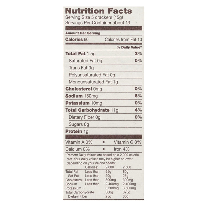 Back To Nature Organic Classic Saltine Crackers, 6 - 7 Oz Packs