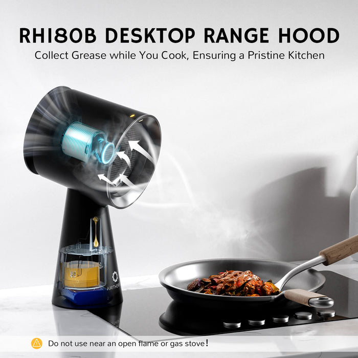 RH180 Portable Desktop Range Hood, Wired Powered Option