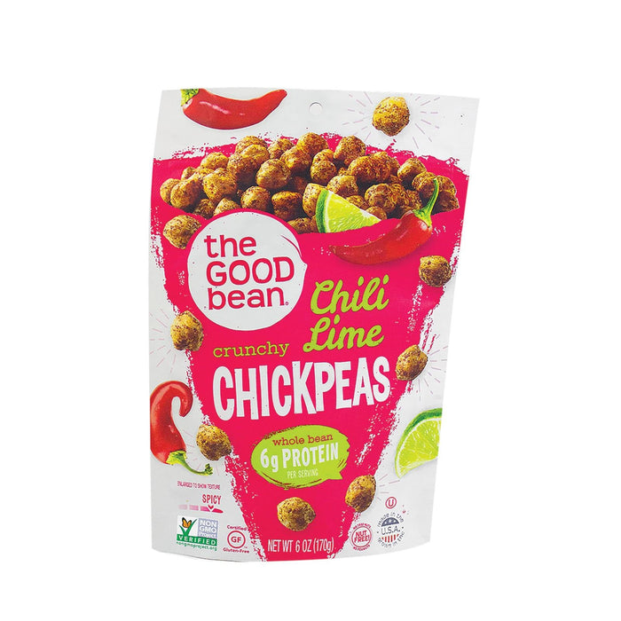 Good Bean Crispy Crunchy Chickpea Snacks, Smoky Chili and Lime, 6 Oz. (Pack of 6)