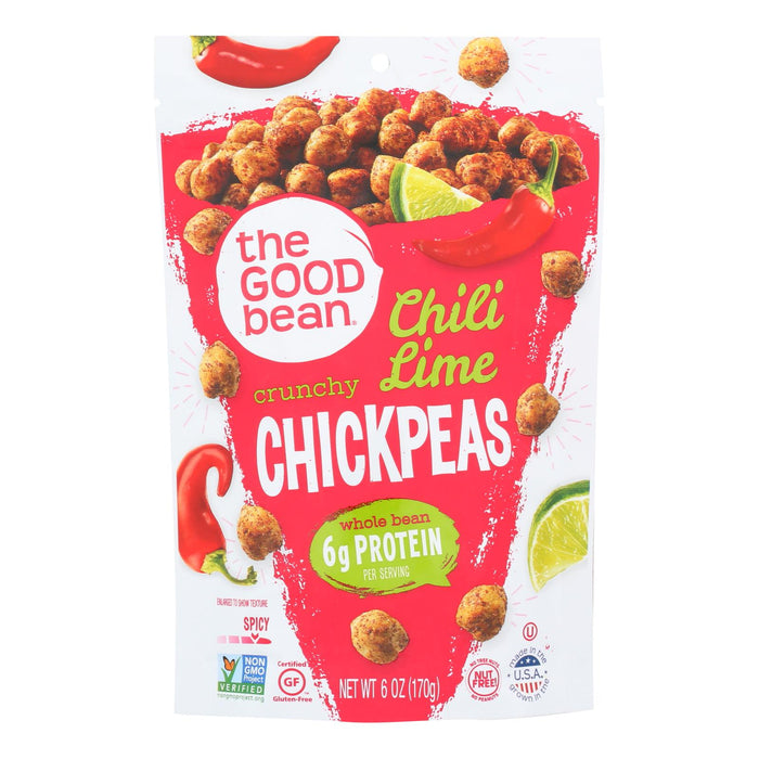 Good Bean Crispy Crunchy Chickpea Snacks, Smoky Chili and Lime, 6 Oz. (Pack of 6)