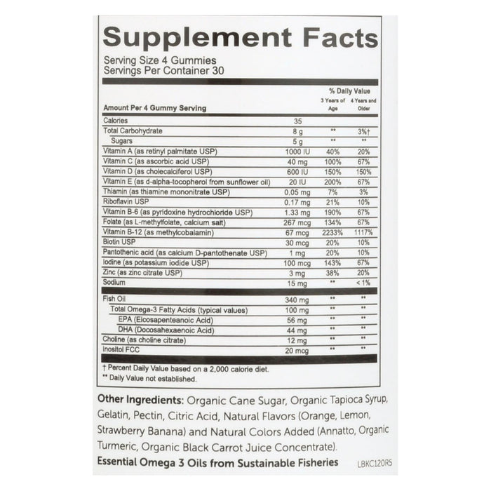 Smartypants Kids All-in-One Multivitamin + Omega 3 + Vitamin D Gummies (120-Count)