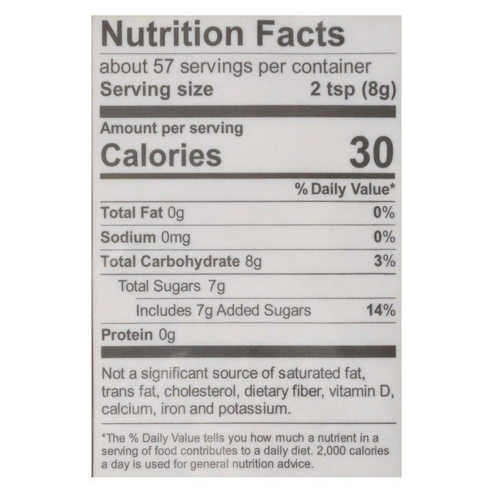 coconut palm sugar nutrition facts Wholesome Organic Coconut Palm Sugar