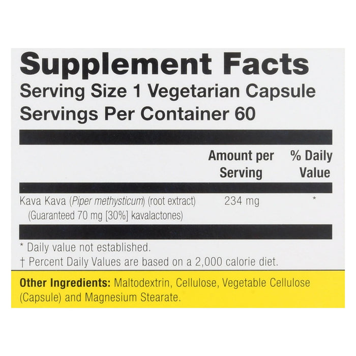 Natural Balance Kava Kava Root Extract 60 Vegetarian Capsules