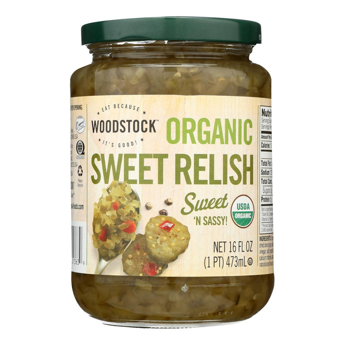 Woodstock Organic Sweet Relish, 16 Oz (Pack of 12)