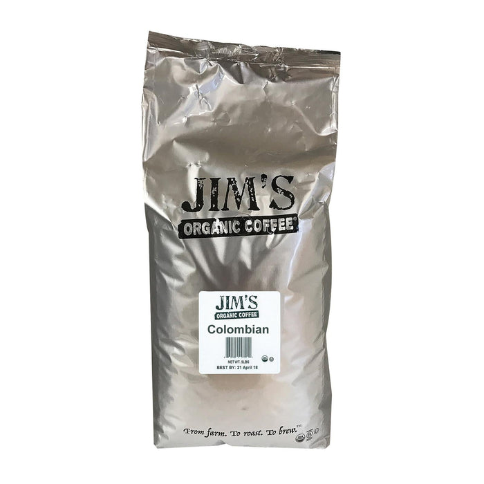 Jim's Organic Coffee Whole Bean Colombian Santa Marta Montesierra (5lbs)