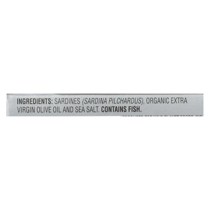 Wild Planet Wild Sardines in Olive Oil, Skinless & Boneless, 4.25 Oz. (Pack of 12)
