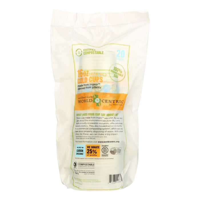 World Centric Compostable Clear (Pack of 12 - 16 Oz.)