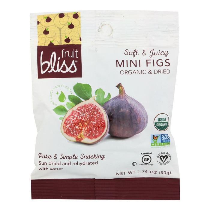 Fruit Bliss Organic Turkish Mini Figs - Premium Dried Fruit - Gluten-Free - No Added Sugar - 1.76 Oz. - Pack of 12