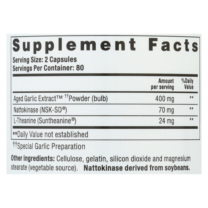 Kyolic Aged Garlic Extract Blood Pressure Support (160 Capsules)