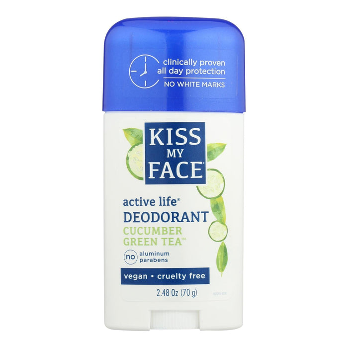 Kiss My Face Active Life Cucumber Green Tea Deodorant, Aluminum-Free (2.48 Oz.)
