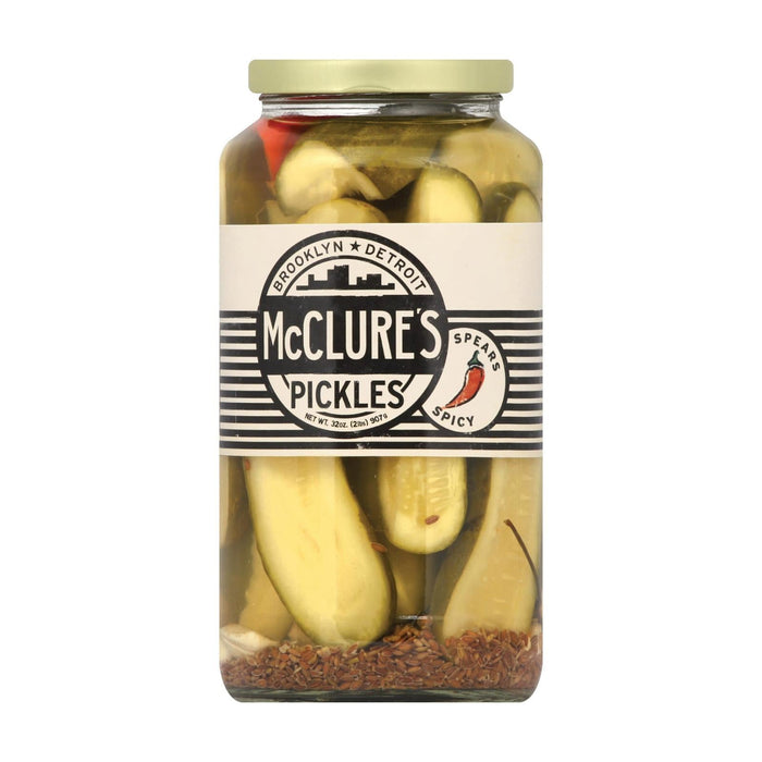 McClure's Pickles Spicy Spears (Pack of 6 - 32 Oz.) - Zesty Flavor for Bold Sandwiches, Burgers, and More
