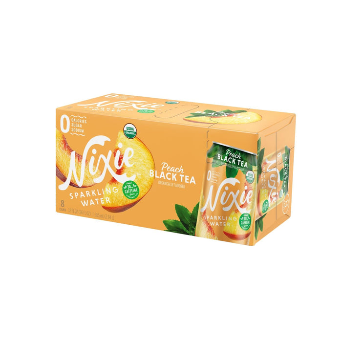 Nixie Sparkling Peach Water - 8oz, 12-Pack