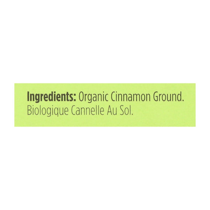 Spicely Organics Premium Organic Ground Cinnamon, 0.45 Oz. (Pack of 6)