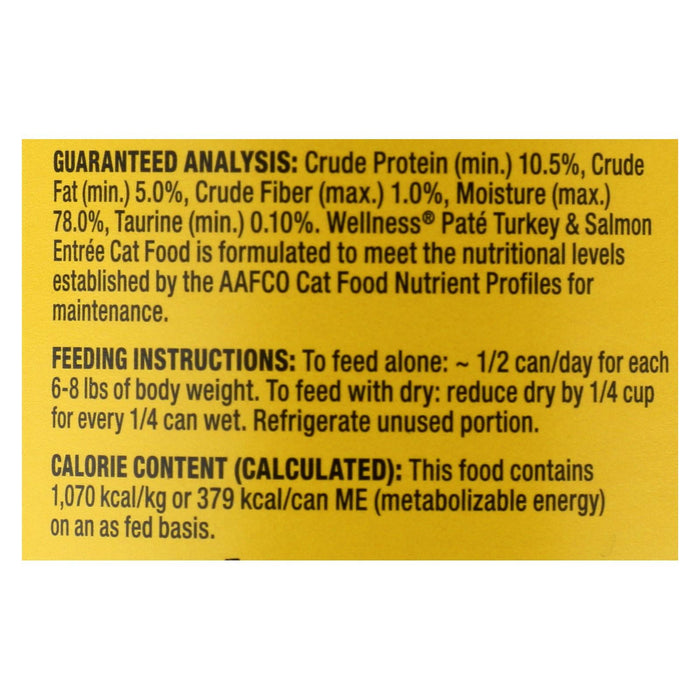Wellness Pet Products Cat Food - Turkey and Salmon Recipe (Pack of 12) - 12.5 Oz.