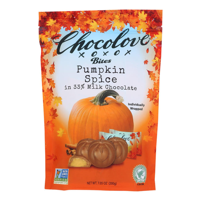 Chocolove Xoxox Pumpkin Spice Milk Chocolate Bites - 8-Count Box - 7.05 Oz