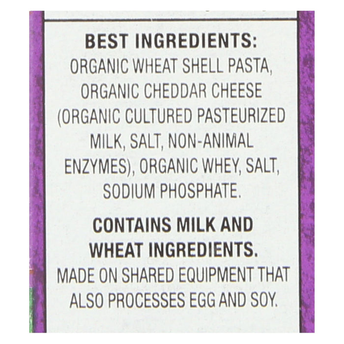 Annie's Homegrown Organic Grass-Fed Shells & White Cheddar Macaroni & Cheese, 12 Pack x 6 Ounces