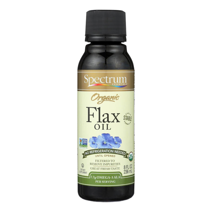 Spectrum Essentials Organic Flax Oil Dietary Supplement (Pack of 12 - 8 Fz.)