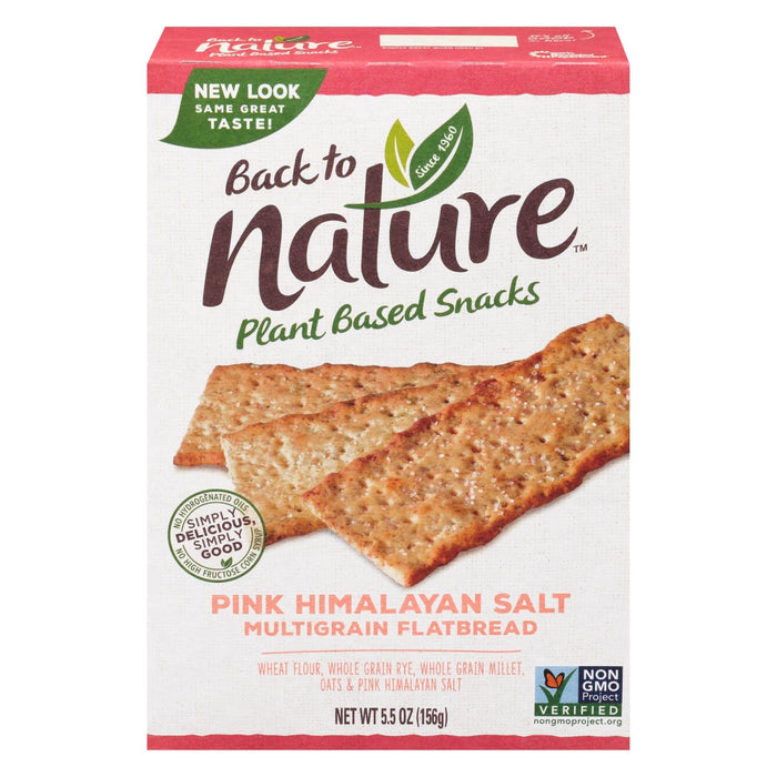Back To Nature Multigrain Flatbread with Pink Himalayan Salt (Pack of 6 - 5.5 Oz. Each)