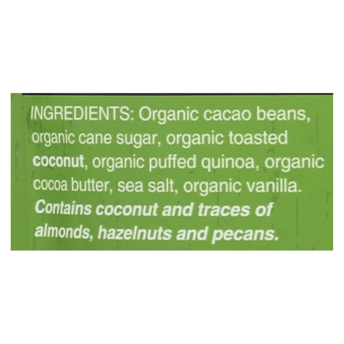 Organic Dark Chocolate Bark with Toasted Coconut (Pack of 12) - 4.2 Oz.