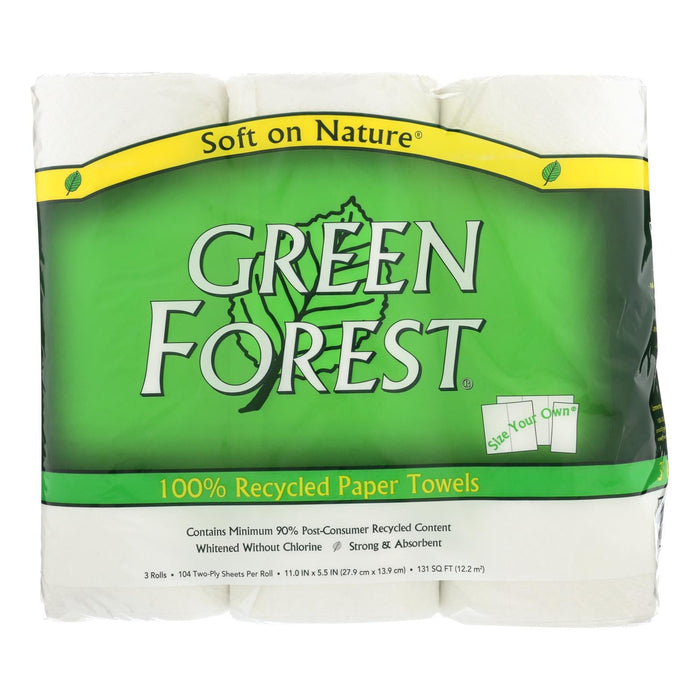 Green Forest Premium Paper Towels - White - 3 Rolls (Pack of 10)