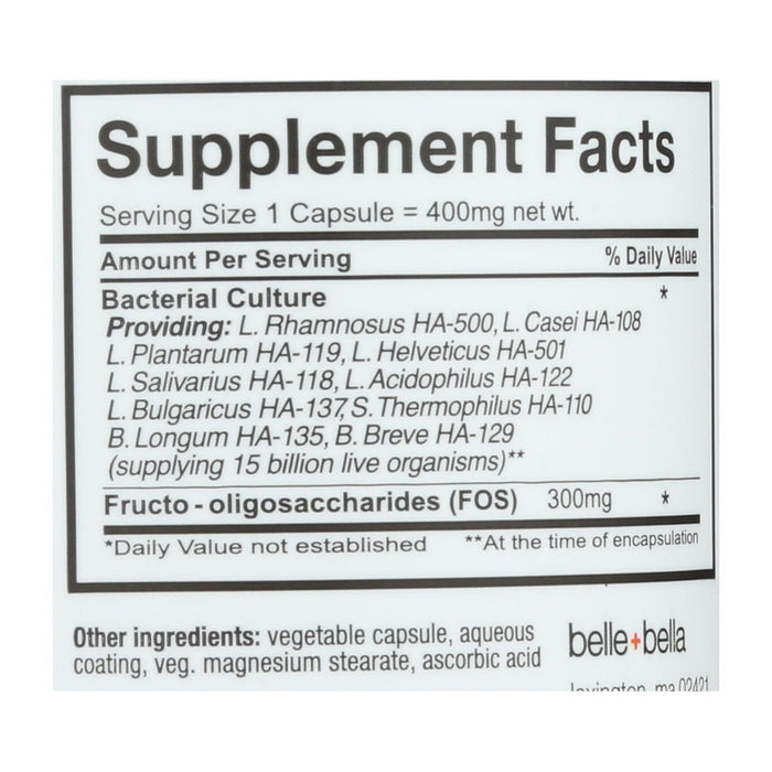 Belle & Bella Ultra 10 Probiotic  - Maximum Strength, 60 Capsules