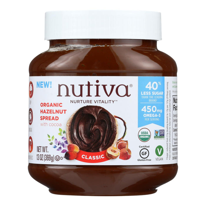 Nutiva Organic Hazelnut Spreads - Rich Chocolate Indulgence (Pack of 6 - 13 Oz.)