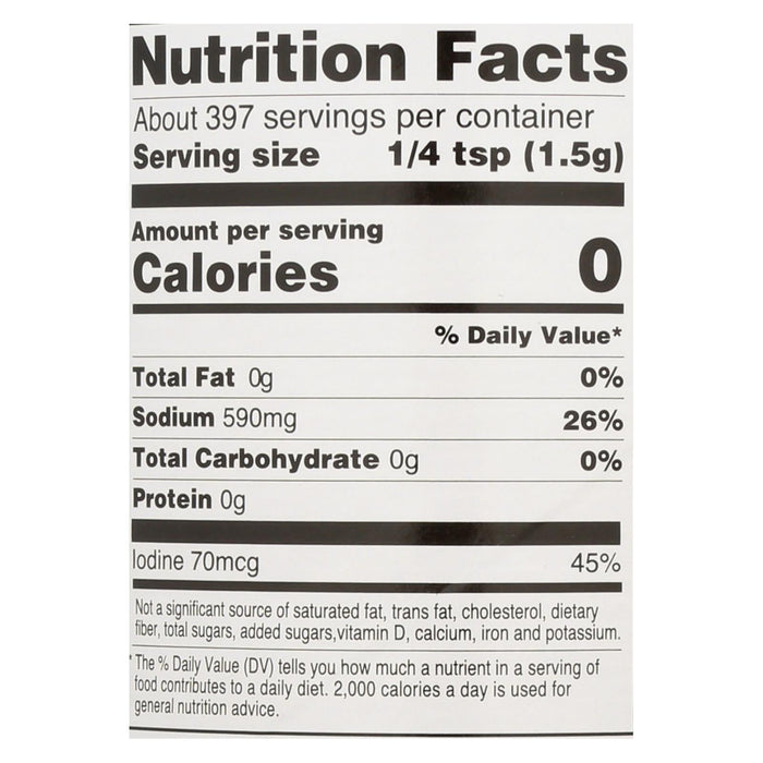 Hain Iodized Sea Salt, 8 Pack - 21 Oz.