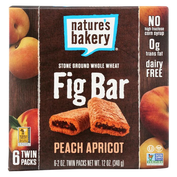 Nature's Bakery Stone-Ground Whole Wheat Fig Bar - Peach Apricot Delight (Pack of 6 - 2 Oz.)