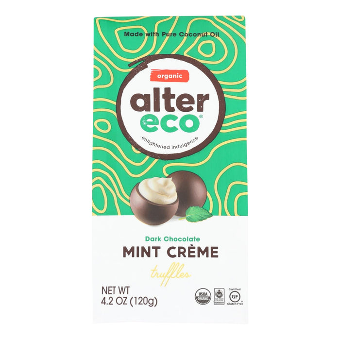 Alter Eco Americas Mint Creme Dark Chocolate Truffles, 4.2 Oz. (Pack of 8)