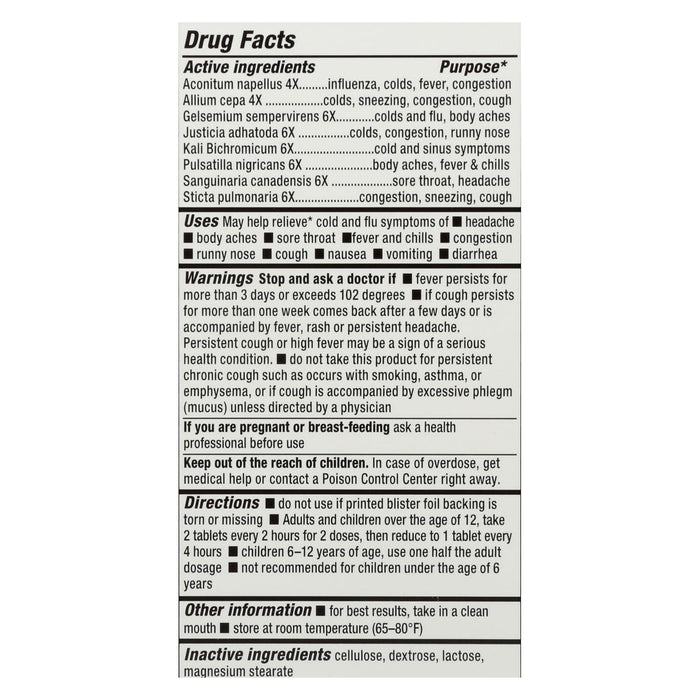 Natrabio Cold and Flu Relief, Non-Drowsy, 60 Tablets