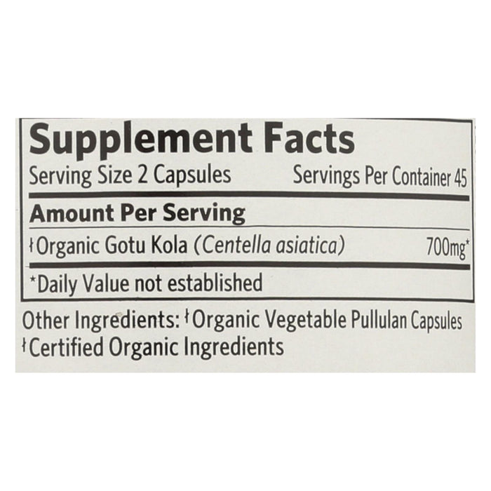 Organic India Gotu Kola Wellness Supplements - 90 Count