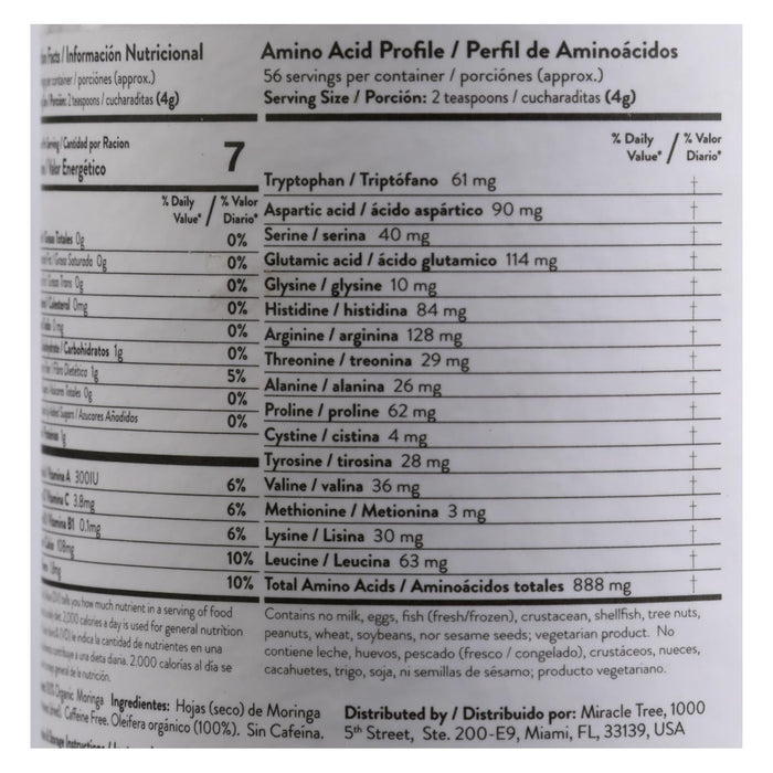 Miracle Tree 6 Pack Organic Moringa Powder (8 Oz.)