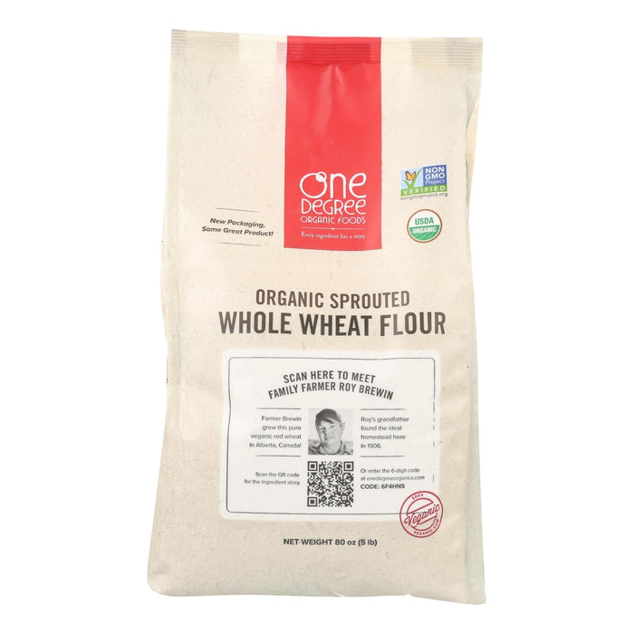One Degree Organic Foods Organic Whole Wheat Flour, Case of 4 - 80 Oz. Bags