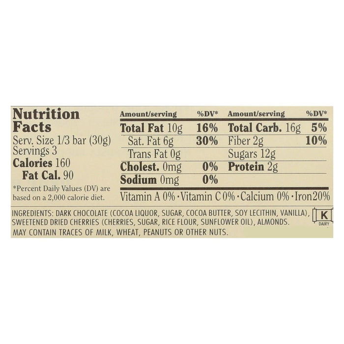 Chocolove Xoxox Premium Dark Chocolate with Cherries and Almonds (12-Pack of 3.2 Oz Bars)