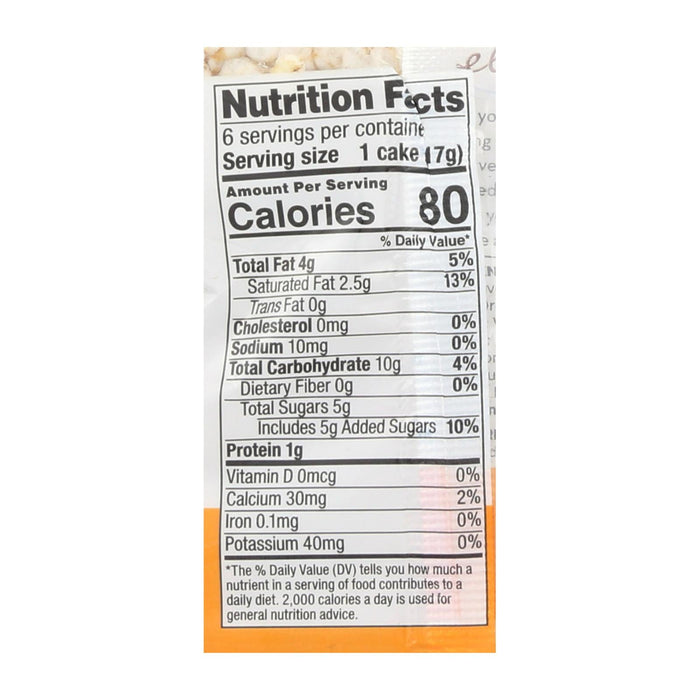 Element Organic Vanilla Orange Dipped Rice Cakes (Pack of 6 - 3.5 Oz.)