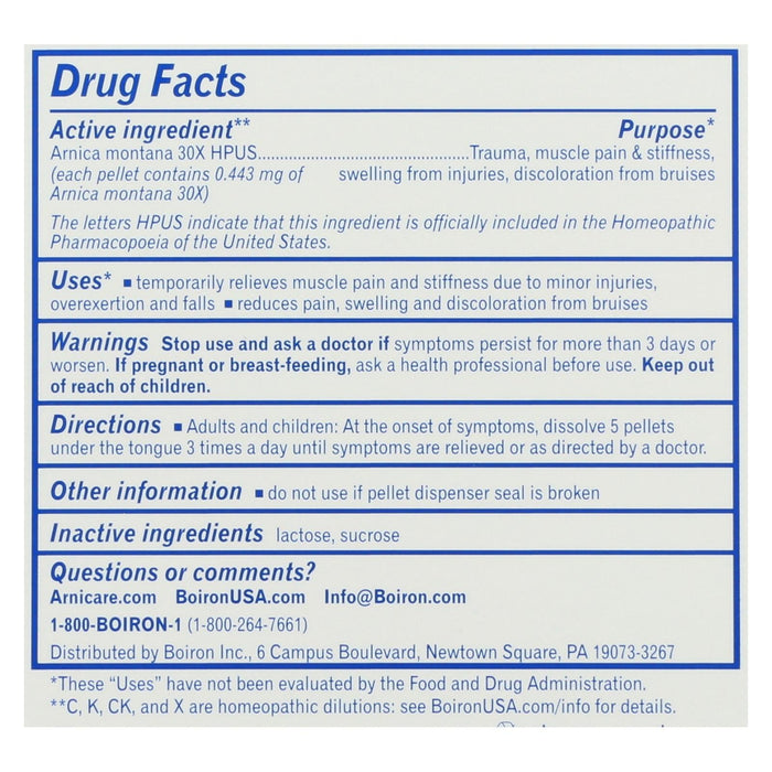 Boiron Arnicare Bruise Relief Tube 30X Pain Reliever