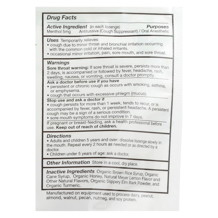 Quantum Research Organic Cough Relief Lozenges: Meyer Lemon & Honey (18-Lozenge Pack)