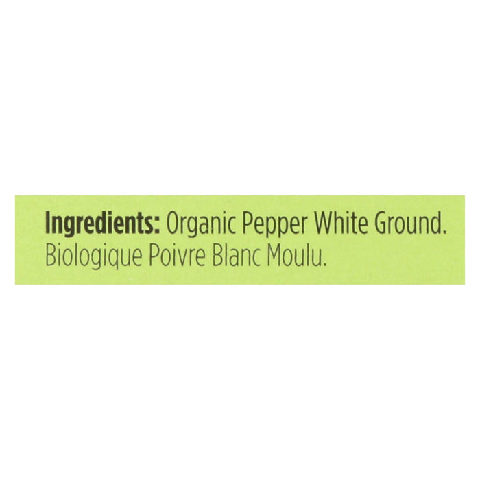 Spicely Organics White Peppercorn Ground, 0.45 Oz (Pack of 6)