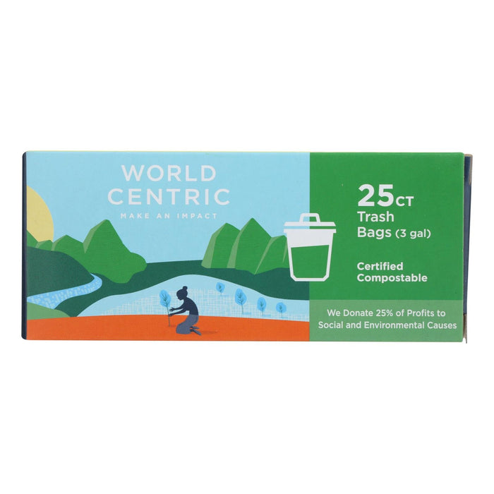 World Centric Compostable Waste Bags 3 Gallon (Pack of 12)