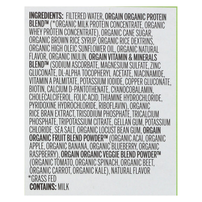 Orgain Organic Vanilla Bean Nutrition Shake - 11 Fl Oz (Pack of 12)