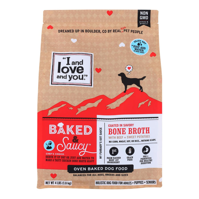 I And Love And You Baked Saucy Beef Dog Food - 24 Lb Case