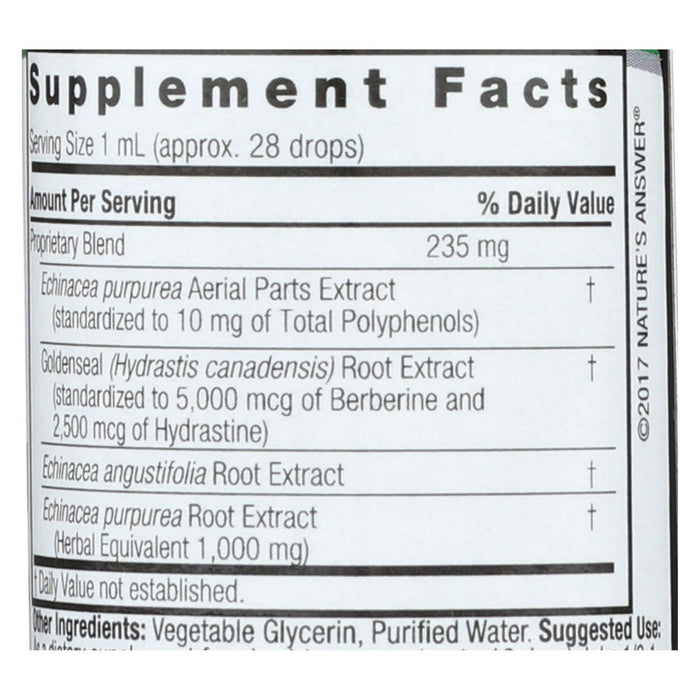 Nature's Answer Echinacea Goldenseal Extract: Immune Support