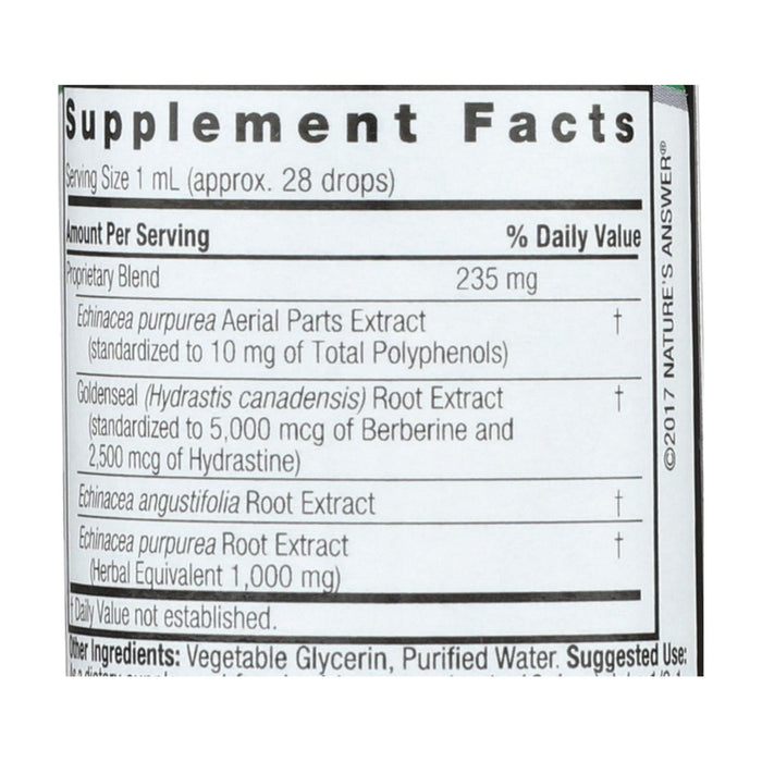 Nature's Answer Echinacea Goldenseal Extract: Immune Support