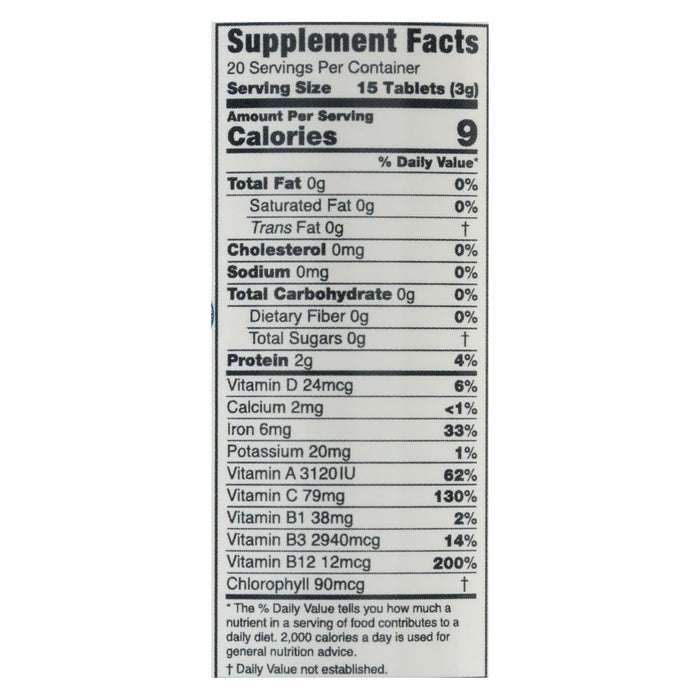 Organic Green Foods Chlorella 200mg Tablets (300-Count)