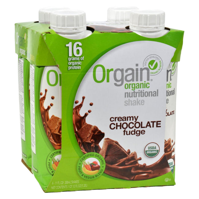Orgain Organic Nutrition Shake - Chocolate Fudge - 12 Pack - 11 Fl Oz Each