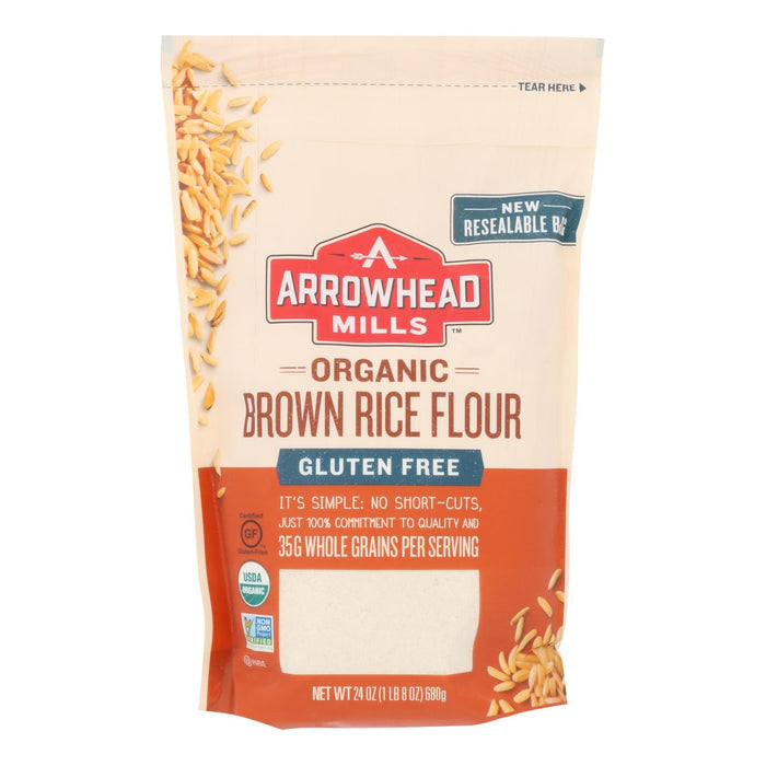 Arrowhead Mills Gluten-Free Organic Brown Rice Flour (Pack of 6 - 24 Oz.)